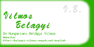 vilmos belagyi business card